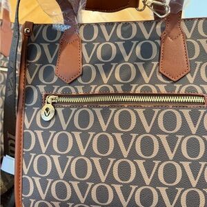 Designer Brown and Tan Tote Bag